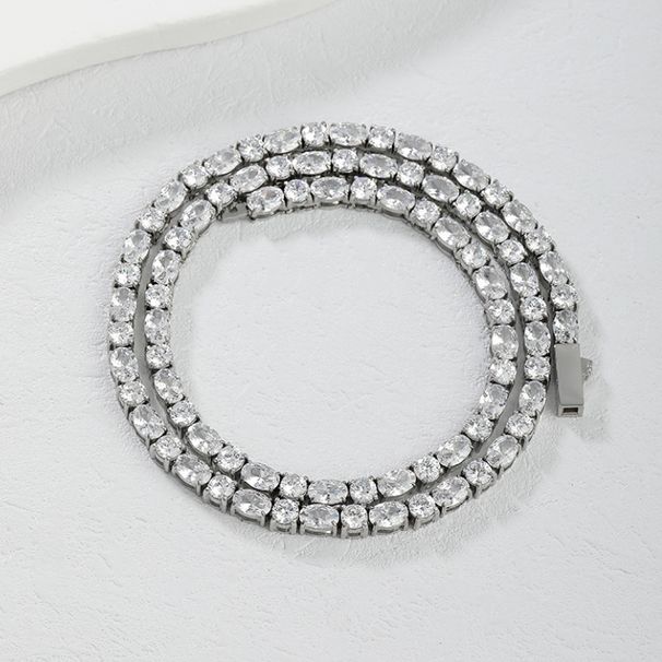 Modern Style Oval And Round Necklace Hip-Hop Tennis Chain_ipsvogv.com