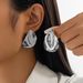 Jewelry simple metal geometric round smooth INS Feng Shui ripple irregular geometric earrings for women_ipsvogv.com