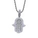 Hip Hop New Star Palm Pendant With Full Diamond Men's Necklace_ipsvogv.com