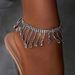 Fashion rhinestone foot ornaments personality temperament high end full diamond tassel anklet accessories_ipsvogv.com