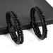 I style men's genuine leather braided bracelet natural volcanic stone alloy men's bracelet cowhide beaded bracelet_ipsvogv.com