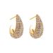 Women’s Jewelry Set Fashion Fashion Niche Design Stainless Steel C Shaped Moon Earrings Light Luxury Full Of Colored Diamonds C Shaped Pea Earrings_ipsvogv.com