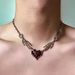 Unisex Red Love Punk Necklace Men's Subculture Y2k Accessories Sweet Cool Dark Pendant Exaggerated Design Clavicle Chain Women_ipsvogv.com