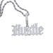 Men's Hip Hop Jewelry Hustle Zircon Pendant Necklace With Twist Chain, Silver & Gold Options, 24 Inches Fashion Trend Men's Necklace_ipsvogv.com