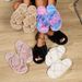 Fluffy slippers Female autumn and winter wear non-slip indoor thick bottom home furry moon cotton slippers_ipsvogv.com