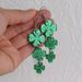 St. Patrick's Day Personalized Green Acrylic Glitter Clover Drop Earrings_ipsvogv.com