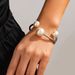 Personalized Irregular Metal Line Spring Open Pearl Bracelet Bracelet_ipsvogv.com