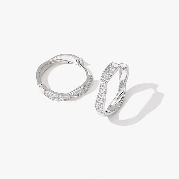 Women's Jewelry Micro Inlaid Zircon Twisted Earrings Trendy Niche Light Luxury High End Simple Earrings_ipsvogv.com
