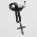 Cross Necklace Round Zircon Pendant Ribbon Cloth Collarbone Chain Black Color Retention Jewelry_ipsvogv.com