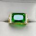 New Men's High-end Atmospheric Tourmaline Shafley Emerald Square Ring Green Does Not Fade_ipsvogv.com