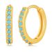 Turquoise earrings brass plated with K real gold color preserving retro circle metal texture ear buckles high end feel_ipsvogv.com