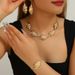 Vacation Style Conch Hammered Pattern Light Luxury High-end Gold Earrings Necklace Bracelet Jewelry Set_ipsvogv.com