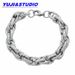 Hip-Hop Trendy 11MM Wide Men's Titanium Steel Personality Fashion Versatile Simple X Pattern Bracelet_ipsvogv.com