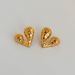Spot Fashionable Niche INS Titanium Vintage Peach Heart Embossed Symmetrical Versatile Earrings_ipsvogv.com