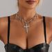 Dark Heavy Metal Rivets Thorns Punk Wind Collarbone Chain Cross Y2K Babes Necklace_ipsvogv.com