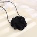 New Elegant With Fashionable And Personalized Black Flower Leather Rope Tie Necklace_ipsvogv.com
