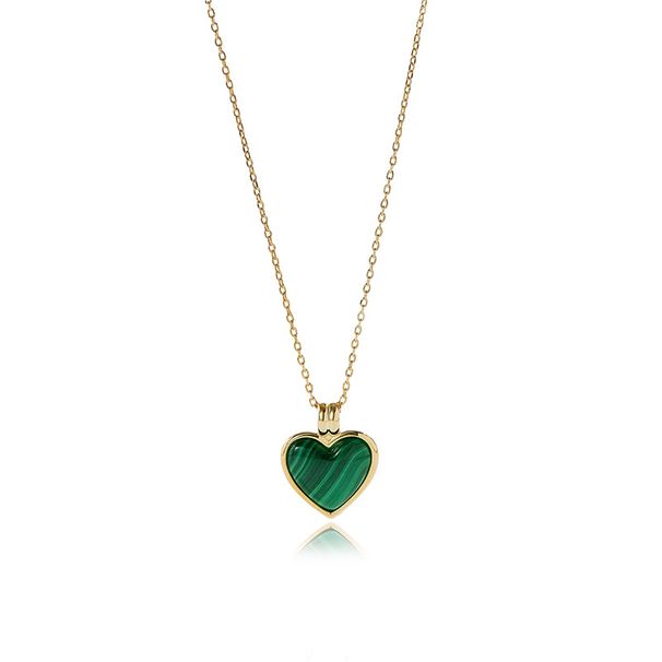 Women's Jewelry Natural Malachite Love Pendant Necklace Light Luxury High End Design Fashion Temperament Clavicle Chain_ipsvogv.com