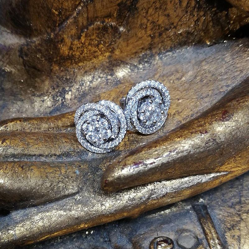 Cao Shi's New Exquisite Full Diamond Zircon Flower Earrings For Women's Yiwu Jewelry_ipsvogv.com