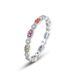 new Rainbow Zircon Ring Necklace Two Wear S925 Silver Inlaid Colored Gemstone Index Finger Ring Fashion_ipsvogv.com