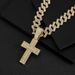 Personalized cross Cuban chain niche design full diamond cross with buckle Cuban chain gold_ipsvogv.com
