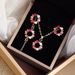 Colored diamond jewelry set for women Fashionable personality temperament hollow round pendant necklace earrings bracelet_ipsvogv.com