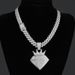 Full Diamond Triangle Hip Hop Pendant Light Luxury Exaggerate Crown Alloy Water Diamond Cuban Chain_ipsvogv.com