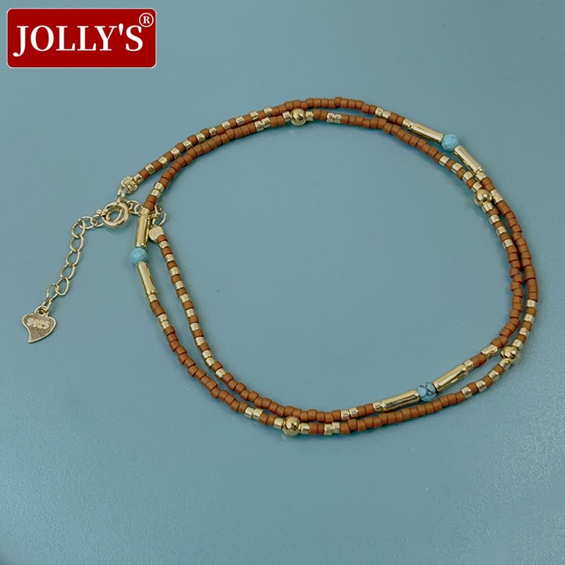 Pure Silver Colored Stone Beaded Women's Coffee Pipe Necklace 2024 New Blue Turquoise With Golden Beads And Bamboo Joint_ipsvogv.com
