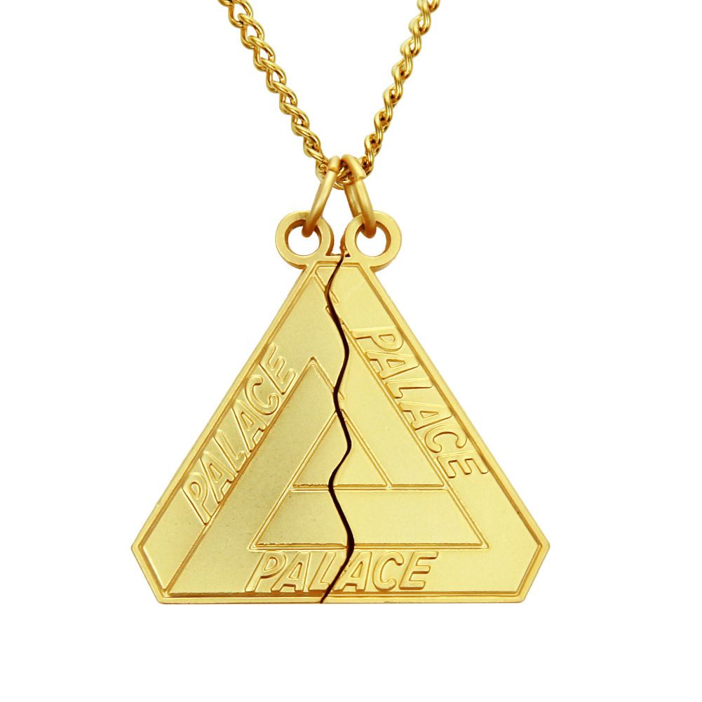 FOREVER BEST FRIENDS Triangular Half Split Fashion Men's and Women's Long Pendant Necklace_ipsvogv.com