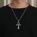 Egyptian Ankh cross titanium steel necklace niche personality cultural symbol pendant accessories_ipsvogv.com