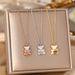 Korean Version Cute And Fun Design, White Shell Teddy Necklace, Feminine Temperament, Titanium Steel Love Bear_ipsvogv.com