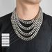 Women's Jewelry Retro Frosted Necklace Jewelry Stainless Steel Cuban Stamped Collar Sweater Chain High End Jewelry_ipsvogv.com