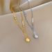 【 Full body titanium steel 】 Gold foil round ball in the extremely simple wind furnace, real gold necklace for women_ipsvogv.com