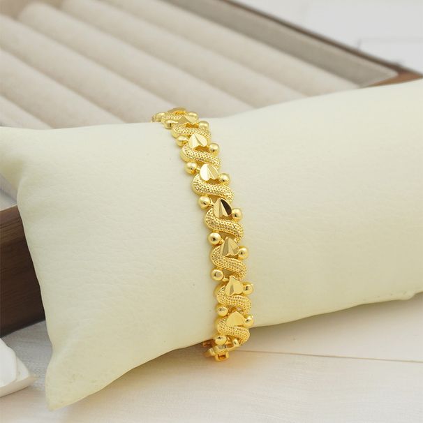 Ladies' Golden Copper Luxury Jewelry Girls' Bracelet, Daily Wear Gift_ipsvogv.com