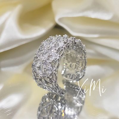 Light Luxury High-end Feeling, Full Of Stars, Snowflakes, Heavy Industry, Opening Index Finger Design, Zirconia, Male_ipsvogv.com