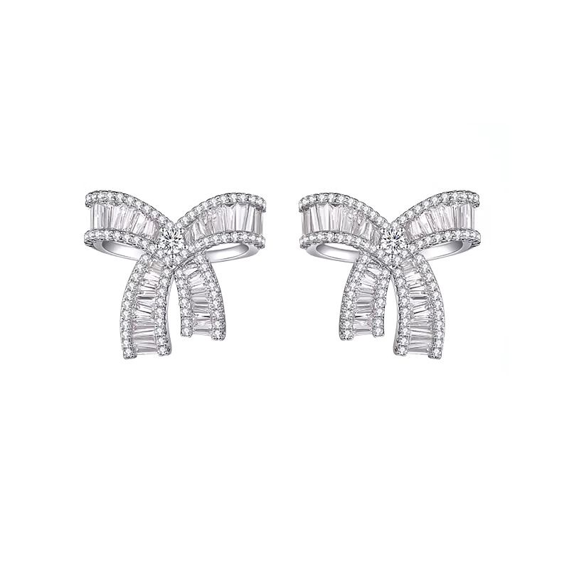 Women's Jewelry S925 Silver Needle Bow Earrings In Summer Light Luxury Niche Design High End Earrings_ipsvogv.com