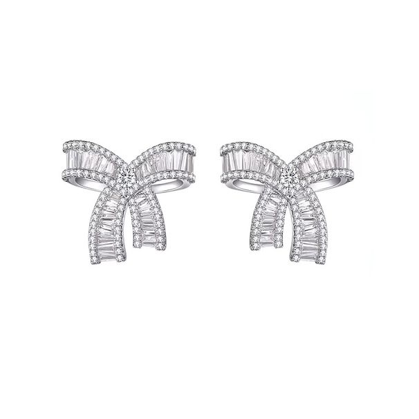 Women's Jewelry S925 Silver Needle Bow Earrings In Summer Light Luxury Niche Design High End Earrings_ipsvogv.com