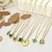 Simple Emerald Zircon Four Leaf Grass Titanium Steel Necklace , High Grade, Colorless Love Collar Chain Necklace_ipsvogv.com