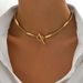 Ins minimalist style women's high-end feeling collarbone chain versatile geometric niche design cross metal necklace_ipsvogv.com