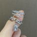 Subtle Sweet Cool Style Personalized Geometric Sparkling Diamond Zircon Open Temperament Versatile Square Socialite_ipsvogv.com