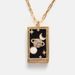 Electroplated Real Gold Retro Tarot TAROT With Diamond Oil Drop Square Necklace Female Ins High Praise Hot Model_ipsvogv.com