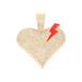 Unisex Hot Selling Alloy Full Diamond Heart Moving Pendant Men's Cool Hip Hop Heart Shaped Necklace Jewelry_ipsvogv.com