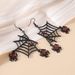 Subtle and Exaggerated Halloween Series Nightclub Diamond Spider Web Punk Style Versatile Female Earrings_ipsvogv.com