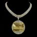 Large Round Hip-Hop Men's Necklace Last Supper Inlaid With Rhinestones Alloy Pendant Jewelry_ipsvogv.com