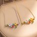 Necklace Female Internet Celebrity Sparkling Colorful Zircon Light Luxury Necklace Candy Color Versatile Collarbone_ipsvogv.com