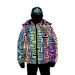 Men's Clothing winter new circuit pattern colorful reflective cotton coat men's luminous fashion large size cotton coat men's clothing_ipsvogv.com