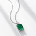 Cultivated emerald vintage pendant S925 silver claw inlaid diamond clavicle pendant light luxury fashion_ipsvogv.com