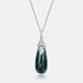 hot Collection Of Atmospheric Simple Water Drop Natural Water Grass Agate Necklace Pendant Female S925 Silver Inlaid Green Moss Necklace_ipsvogv.com