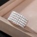 Cao Shi's New Luxury Five Rows Full Diamond Zircon Personalized Versatile Women's Ring_ipsvogv.com