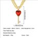 Trendy men trendy women, cool red heart key shaped pendant necklace with large buckle and diamond inlaid Cuban chain_ipsvogv.com