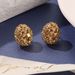 Exaggerated Geometric Pleated Metal Earrings Female Fashion Bean Simple Earrings Ins Personality Earrings_ipsvogv.com